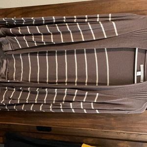 Lauren Conrad brown with cream strip cardigan